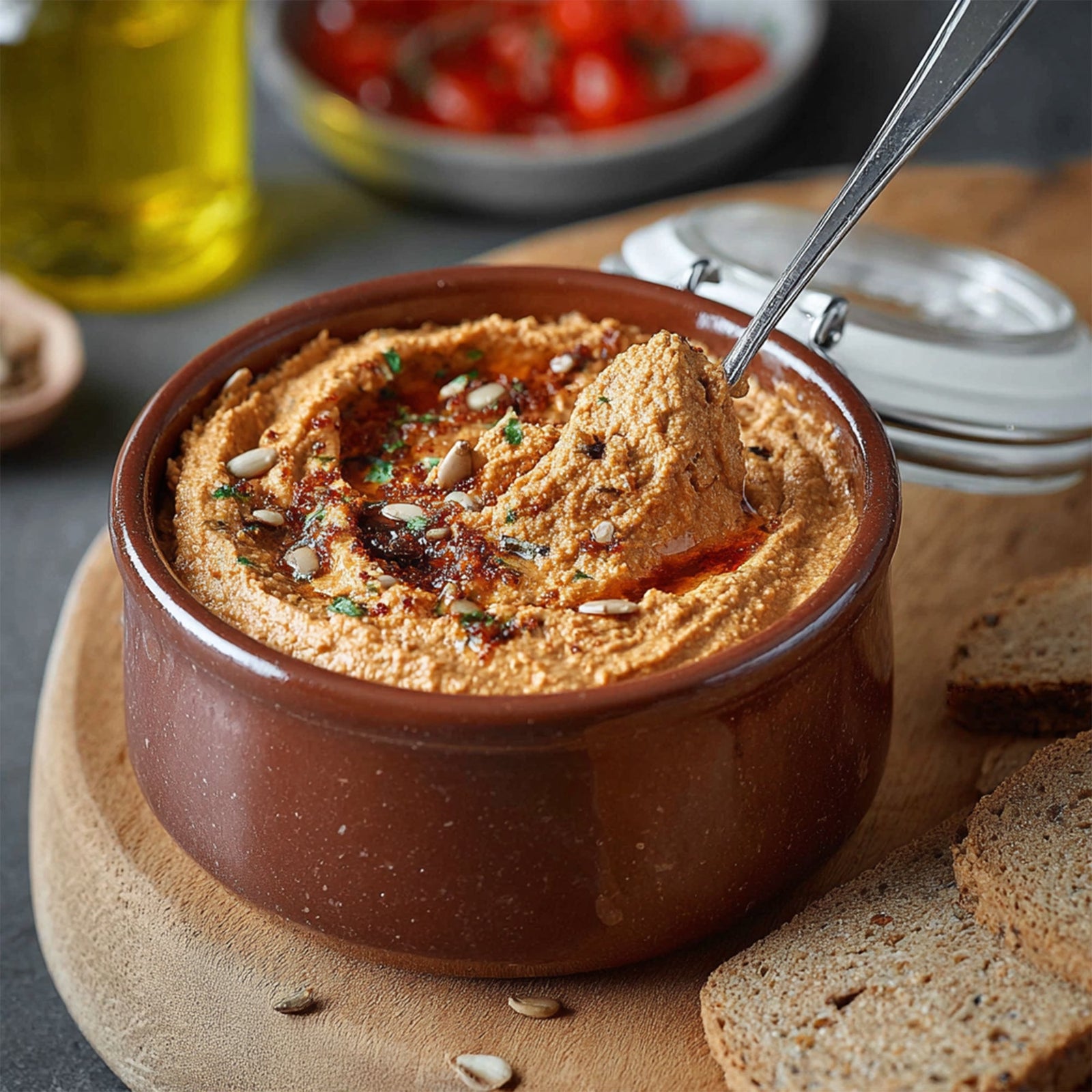 Tomato And Sunflower Seed Dip Recipe