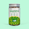 Soultatva Pistachios Roasted Salted 100g jar – organic snack, front view